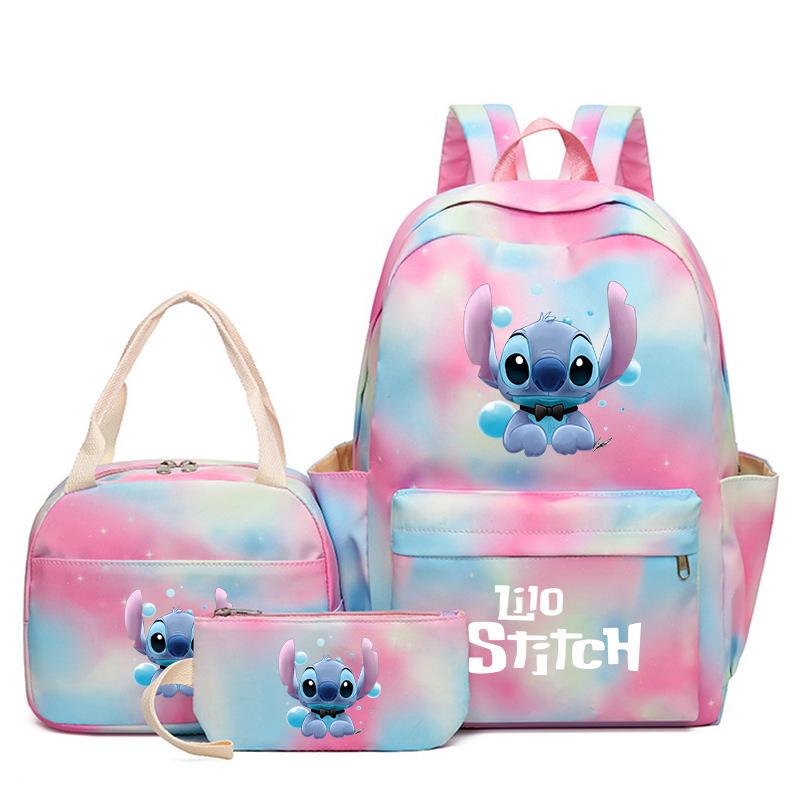 Cartoon Animation Schoolbag Large Capacity Primary And Secondary School Students Backpack Meal Bag Pencil Bag Three-Piece Set
