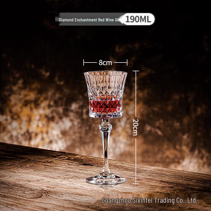 MDNG Crystal Diamond Red Wine Glass, 190ML