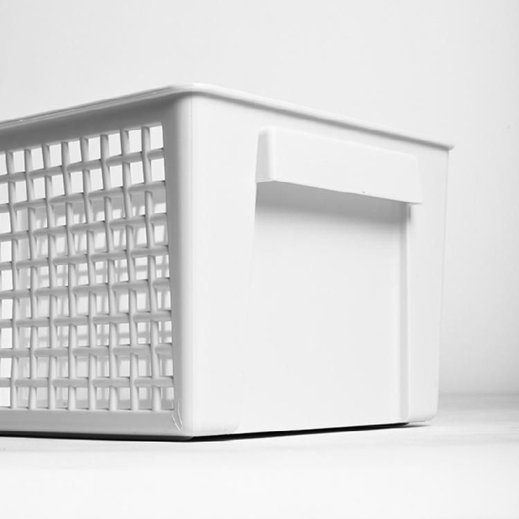 Rectangular Net Storage Crates Without Lid Hollow Out Storage Basket Stackable