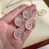 Genuine natural white chalcedony peace pendant, round and transparent, auspicious jade pendant, gift for women