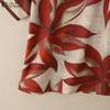 ZANZEA Damen Lässig Rundhals Locker Sommer Kurzarm Print Bluse