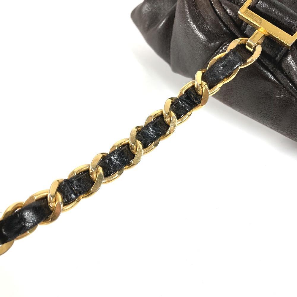 Chanel Plecak z łańcuszkiem ze sznurkiem ściągającym, pikowany matelassé, vintage, ze skóry jagnięcej, czarny