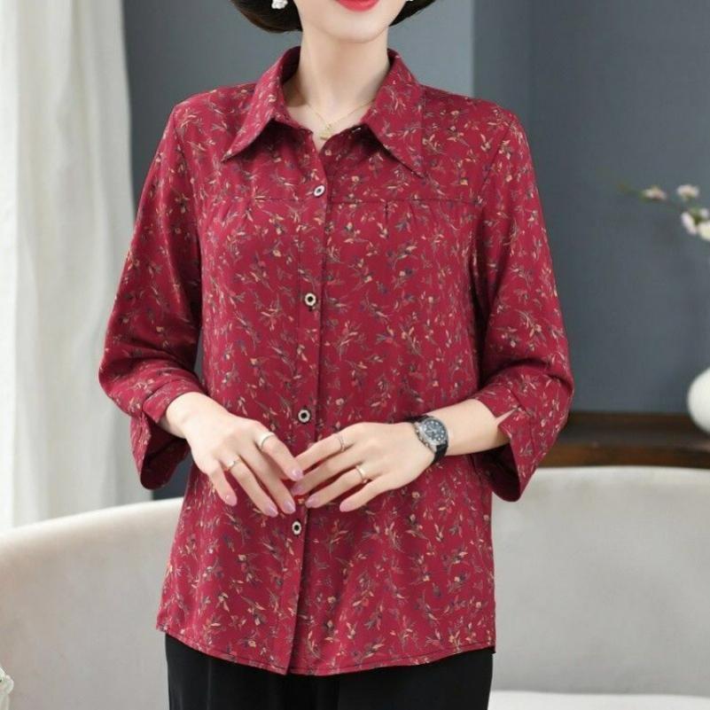 Autumn Shirt Clothes Mother 9-point Sleeve Thin Jacket Fashion Shirt Women