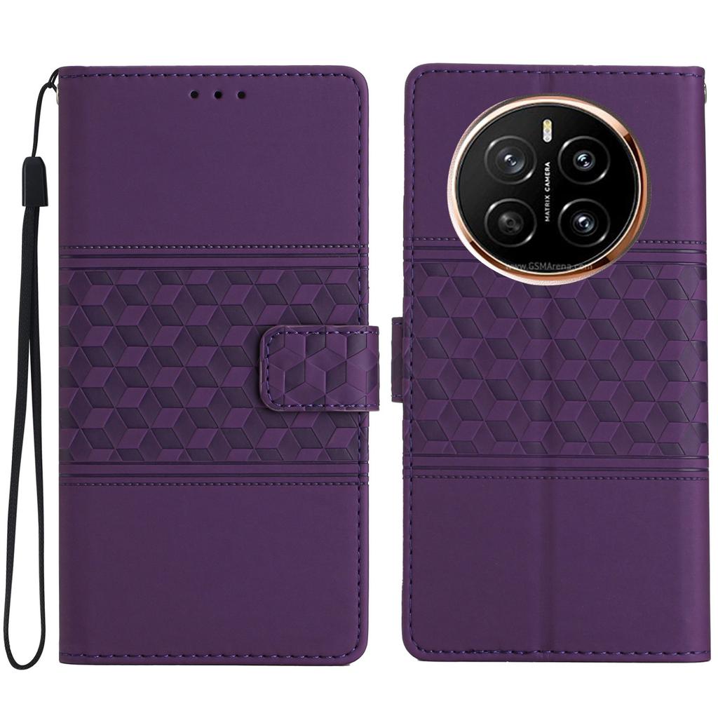 For Honor Magic7 Pro 5G Case Rhombus Leather Horizontal Flip Phone Cover