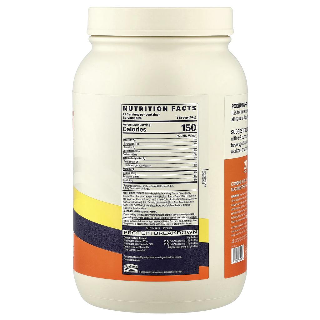 Podium Nutrition, Whey Protein Powder, Peanut Butter Crunch, 880g (1.94lb)
