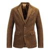 Spring and Autumn New Corduroy Suit Retro Casual Flat Jacket Men's Solid Color Suit