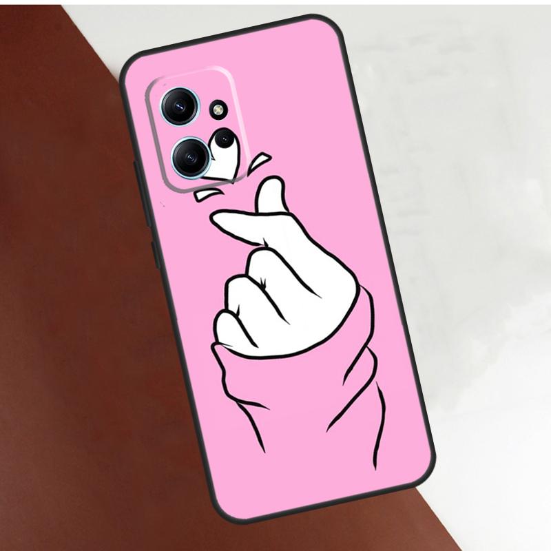 

Kpop Hand Finger Heart Case For Xiaomi Redmi Note 14 13 9 10 11 12 15 Pro Plus Cover For Redmi 15 C 13C 12C 10C 14C Redmi 13C