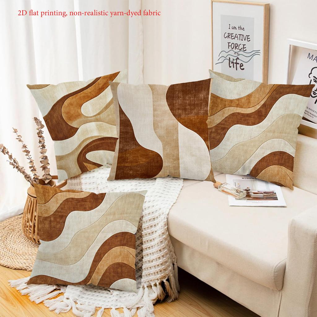 Modern pattern 2D flat printing home decoration polyester pillowcase, sofa decoration cushion cover, bedside throw pillow