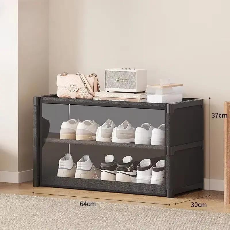 Multilayer Stackable Shoe Rack - Assembled Shoe Hanger & Door Storage Rack for Dormitory Space-Saving Shoe Cabinet for Home Use