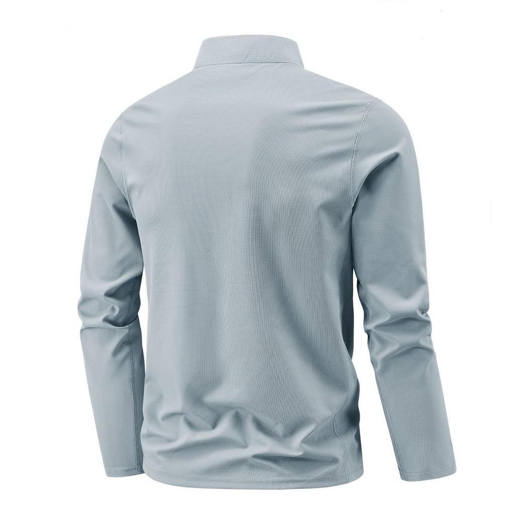 Men's Quick-Dry Long-Sleeve Half-Zip Base Layer for Spring & Autumn Running