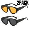 2PACK Retro Big Frame Cat Eye Sunglasses Women Men Luxury Brand Outdoor Driving Summer Traveling Sun Glasses UV400