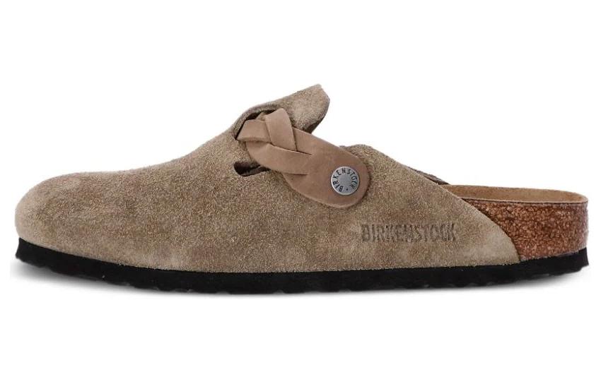Boston Birkenstock Braided Suede Leather Narrow Taupe Women s 1026694 36