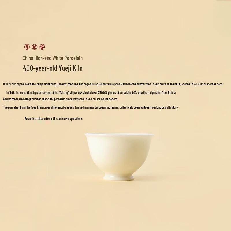 Yuejiyao Ice Jade Porcelain Master Cup - Jade Tree & Fish Play