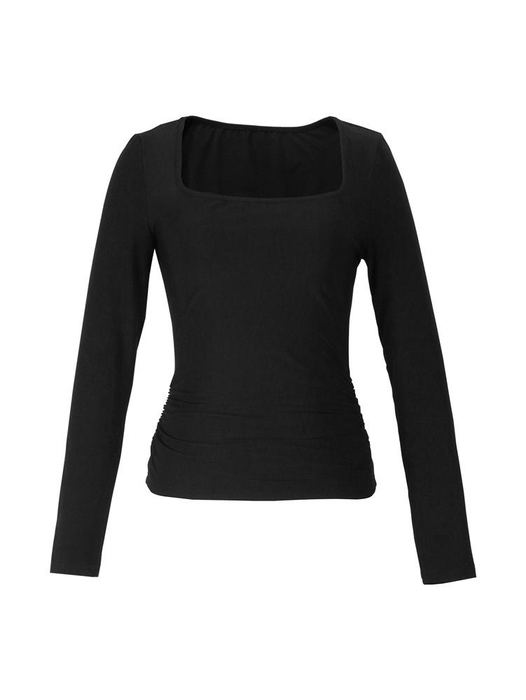 2025 Spring/Summer Women's Y2K Square Neck Long Sleeve Casual Fashion Top
