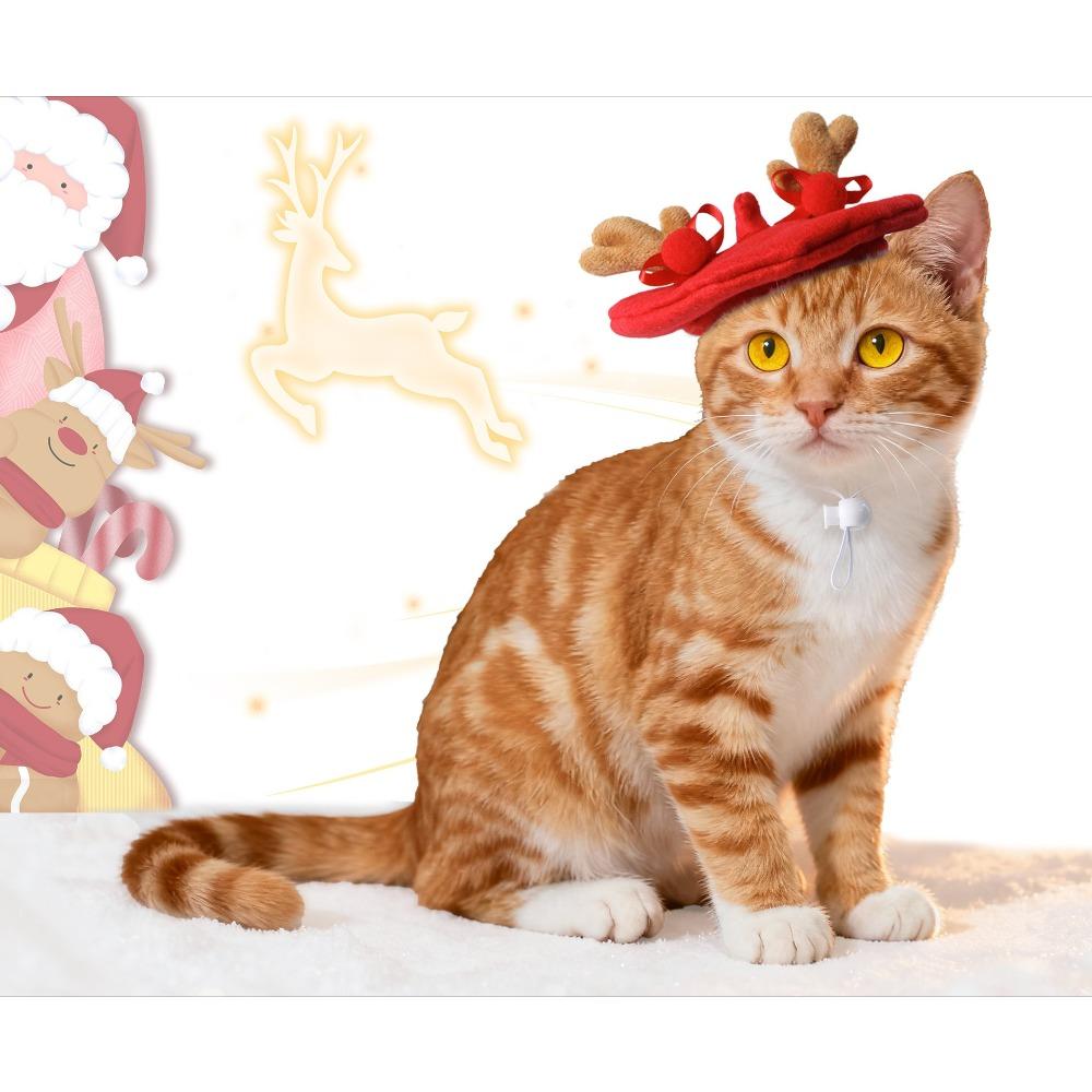 Weihnachts-Haustierhut Katze Hund Niedliche Geweihe Barett Dekorative Accessoires Haustierbedarf