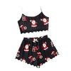 Summer Sleeveless Milk Silk Two-Piece Homewear: Christmas Style