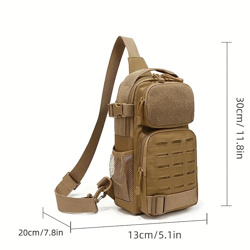 Outdoor Sports Sling Bag Shoulder Pack For Men, Molle Assault Range Daypack, Waterproof Solid Chest Bag For Traveling, Hiking