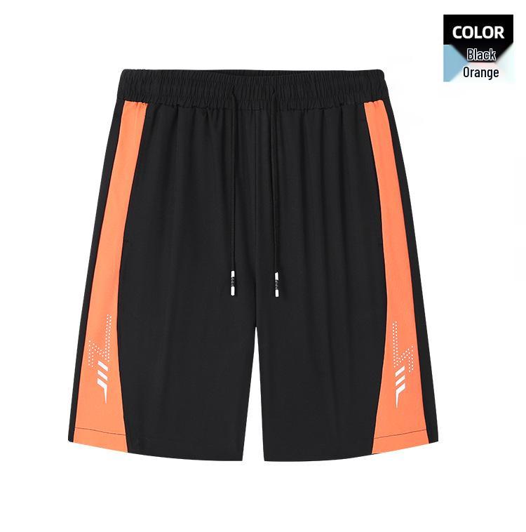 Men's Summer Ice Silk Quick-Dry Loose Fit Sports Shorts - Breathable, Casual, Plus Size.