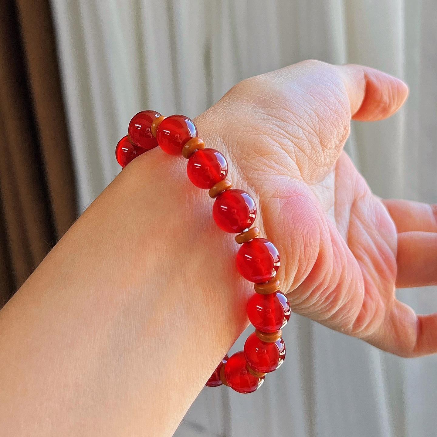 Vintage 7A Natural Chalcedony Agate Design Bracelet Bracelet