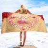 Love Heart Beach Towel, Microfiber Sand Free Quick Dry, Romantic Valentine Print, Soft Absorbent for Couples & Summer Vacation
