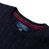 Svetr Polo Ralph Lauren Jednobarevný Kulatý výstřih Logo Dlouhý rukáv Ležérní Dětské topy Modrý 323702674-060