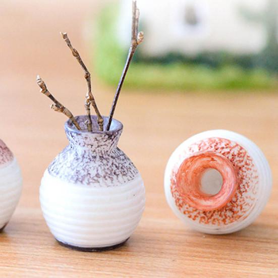 3 Buc Vază Mini cu Flori Compactă Decorativă Rășină Gură Mică DIY Ghiveci de Plante Articole de Uz Casnic
