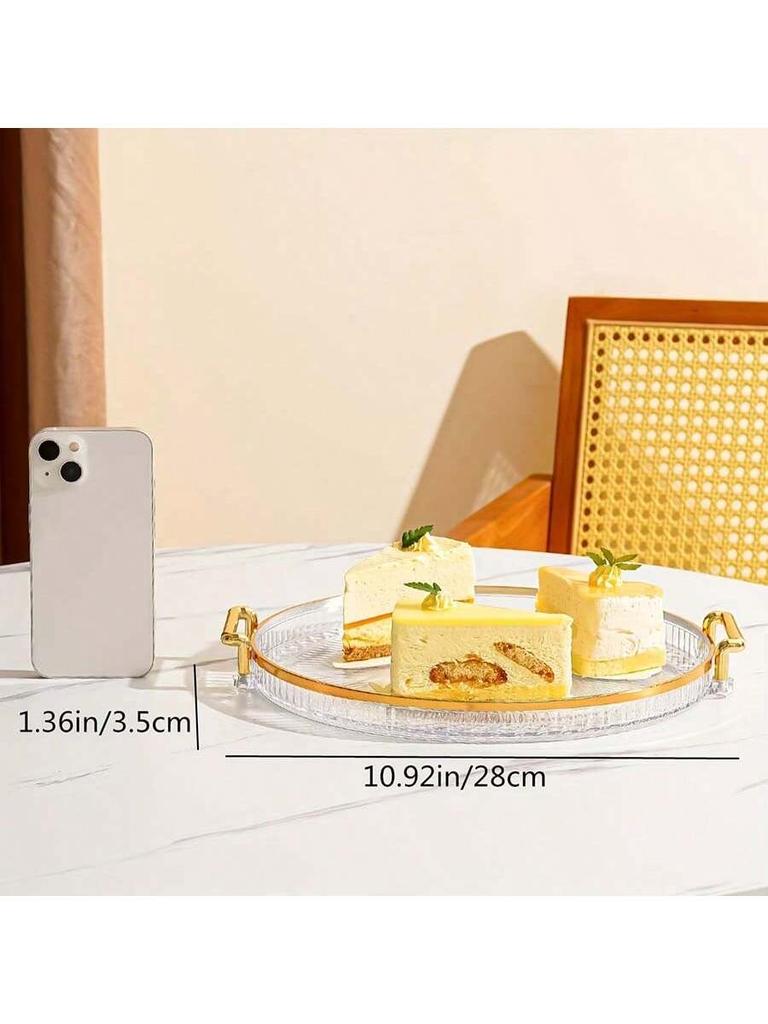 1 acrylic dessert tray, reusable snack tray, breakfast tray, cake tray, decorative fruit tray, cupcake tray, creative cake tray