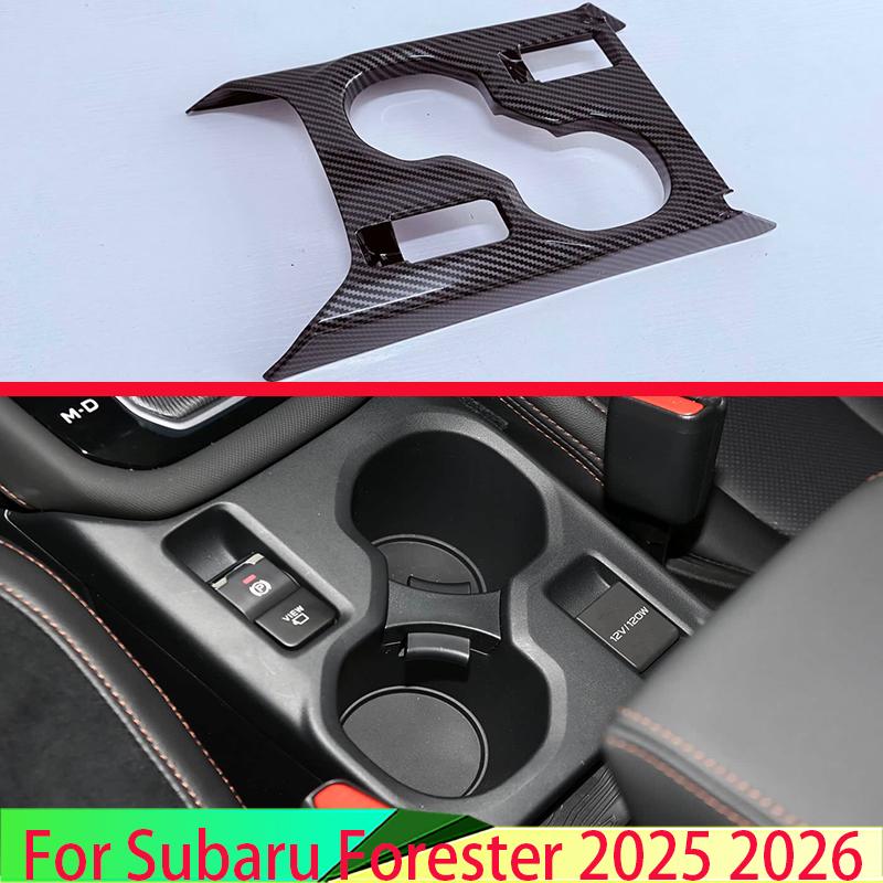For Subaru Forester 2025 2026 ABS Front Center Console Cup All-inclusive Drink Holder Cover Trim Bezel Frame Molding Garnish