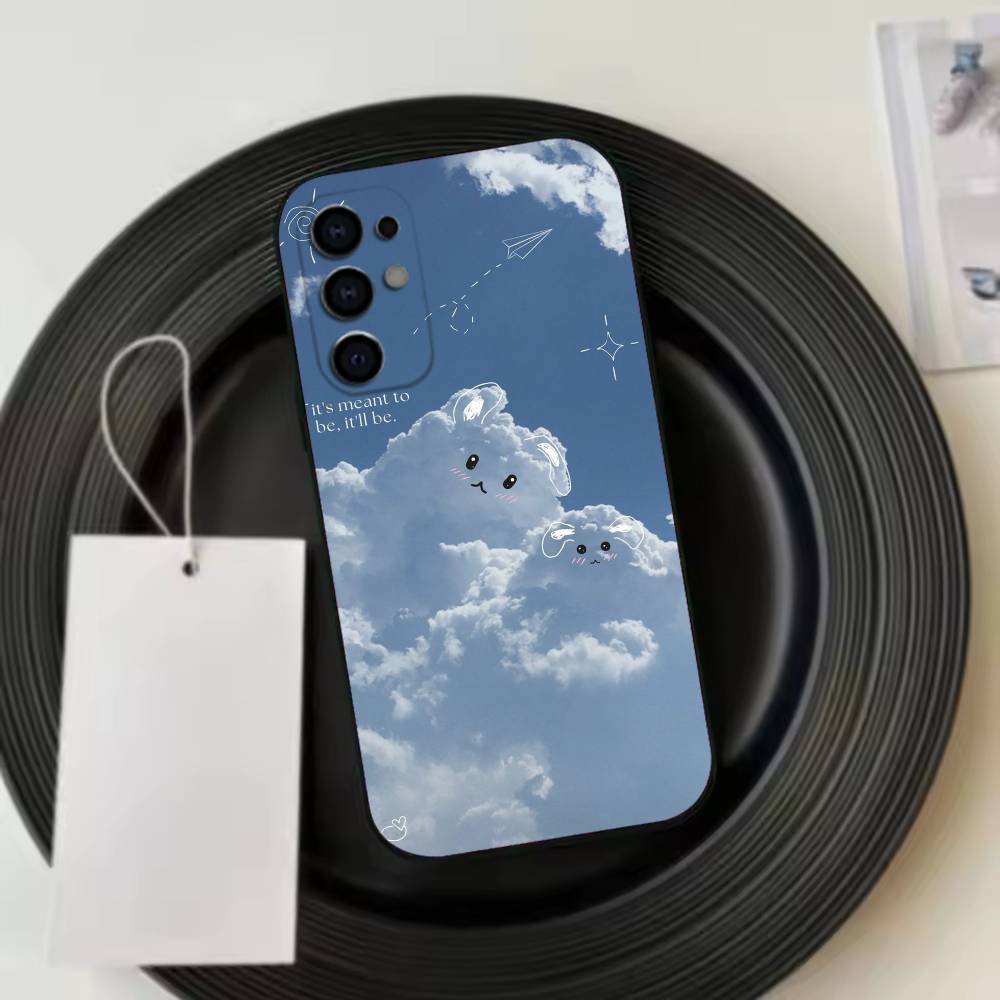 Simple Cloud Letters Pattern  Phone Case Black Silicone Soft For Samsung S25,S24,S21,S22,S23,S30,Ultra,S20,Plus,Fe,Lite