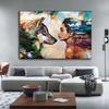 Abstrakte Frauen- und Wolf-Kunst-Ölgemälde auf Leinwand, Innendekoration für Zuhause, Landschaft, Wandkunst, Poster, Druck, Bilder, Wohnzimmer
