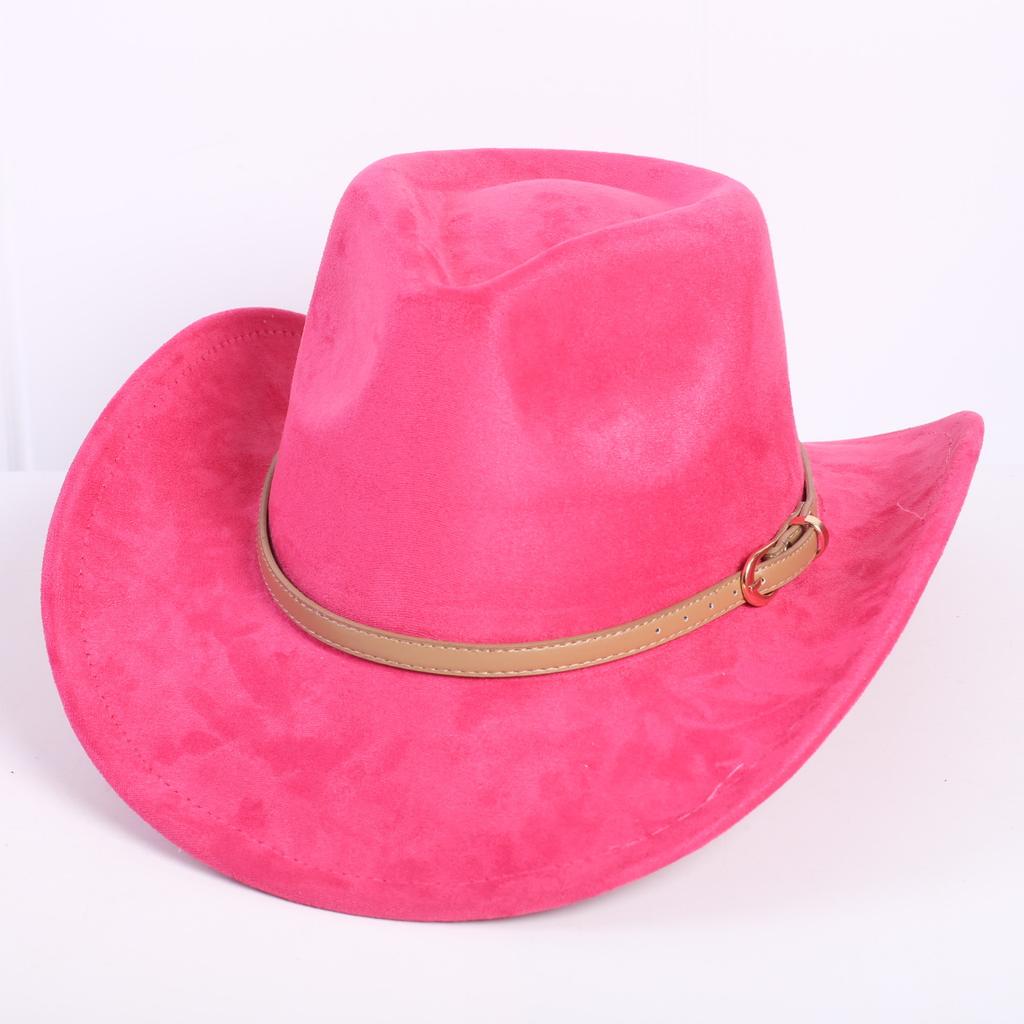 Popular European and American classic suede western cowboy hat men's and women's fashion LO style peach heart cowboy hat