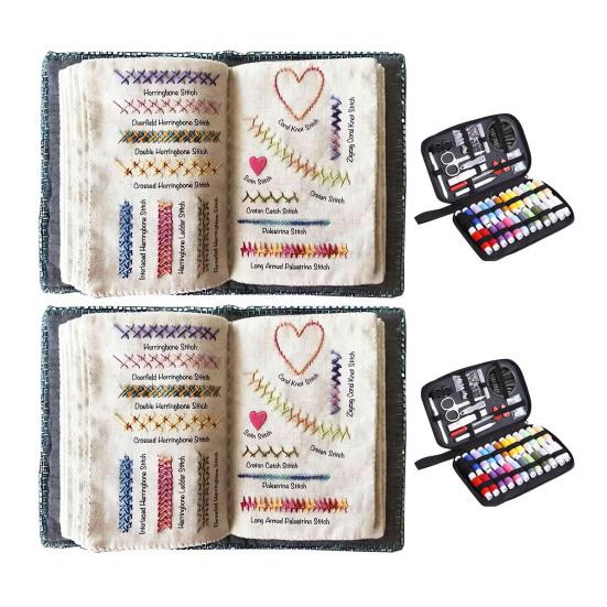 Stickstichbuch-Set DIY Stickstichbuch Starter-Stichanleitungsbuch Stickerei-Bastelset für Anfänger und Bastelliebhaber