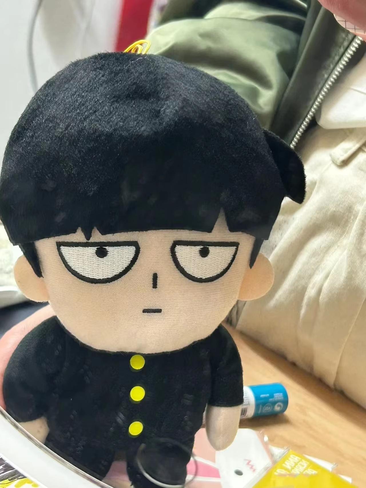 Shigeo Kageyama Baumwollpuppe Mob Psycho 100 Anime Zubehör Plüschtiere Anime Niedlich Geburtstagsgeschenk Fans Schreibtischornament No Skeleton Body black