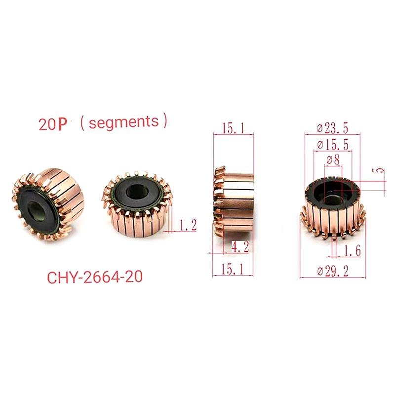 1 Piece Car Air Conditioning Commutator Power Tools 23.5X8X15.1Mm 20P Teeth Copper Hook Type Electrical Motor Commutator