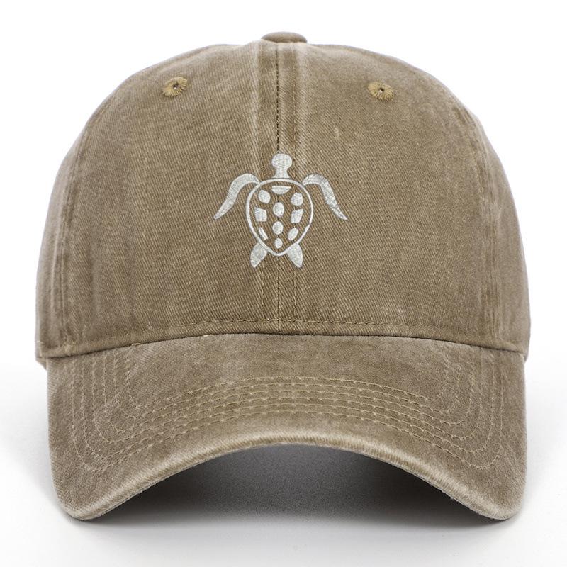 Pure Cotton Denim Flying Sea Turtle Retro Washed Baseball Cap