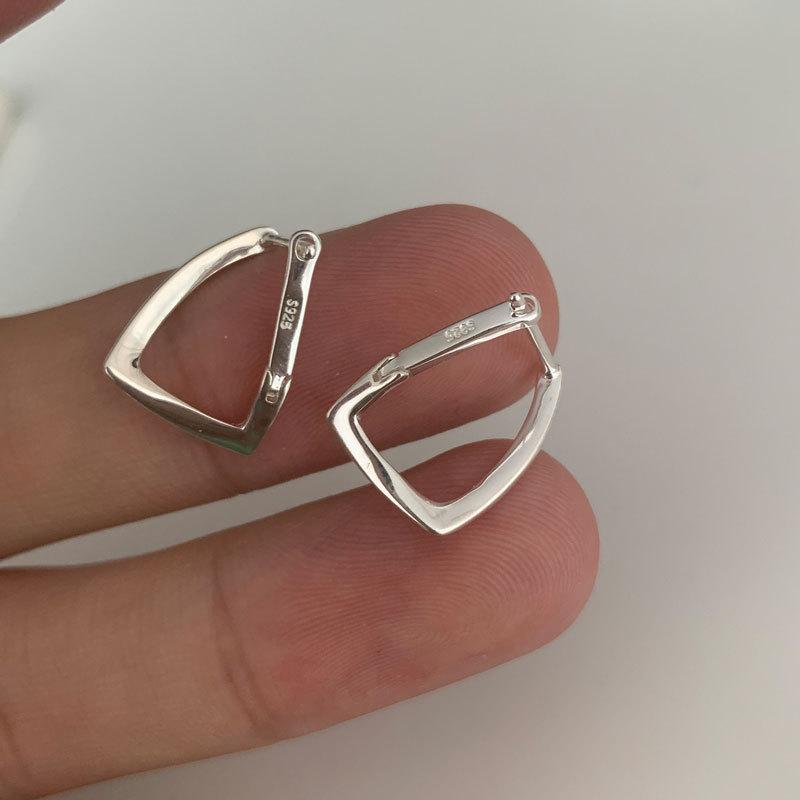 925 Silver Geometry Earrings For Women Piercing Wedding Luxury Quality Chrome Elegant Jewelry Trend Money 925