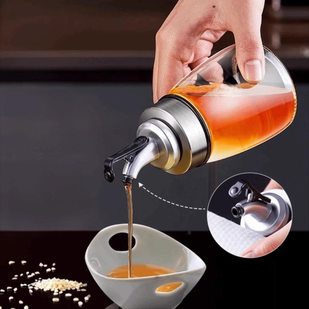 2PCS Refillable Glass Oil Bottle 160ML Kitchen Soy Sauce Bottle Vinaigrette Dispenser  Picnic