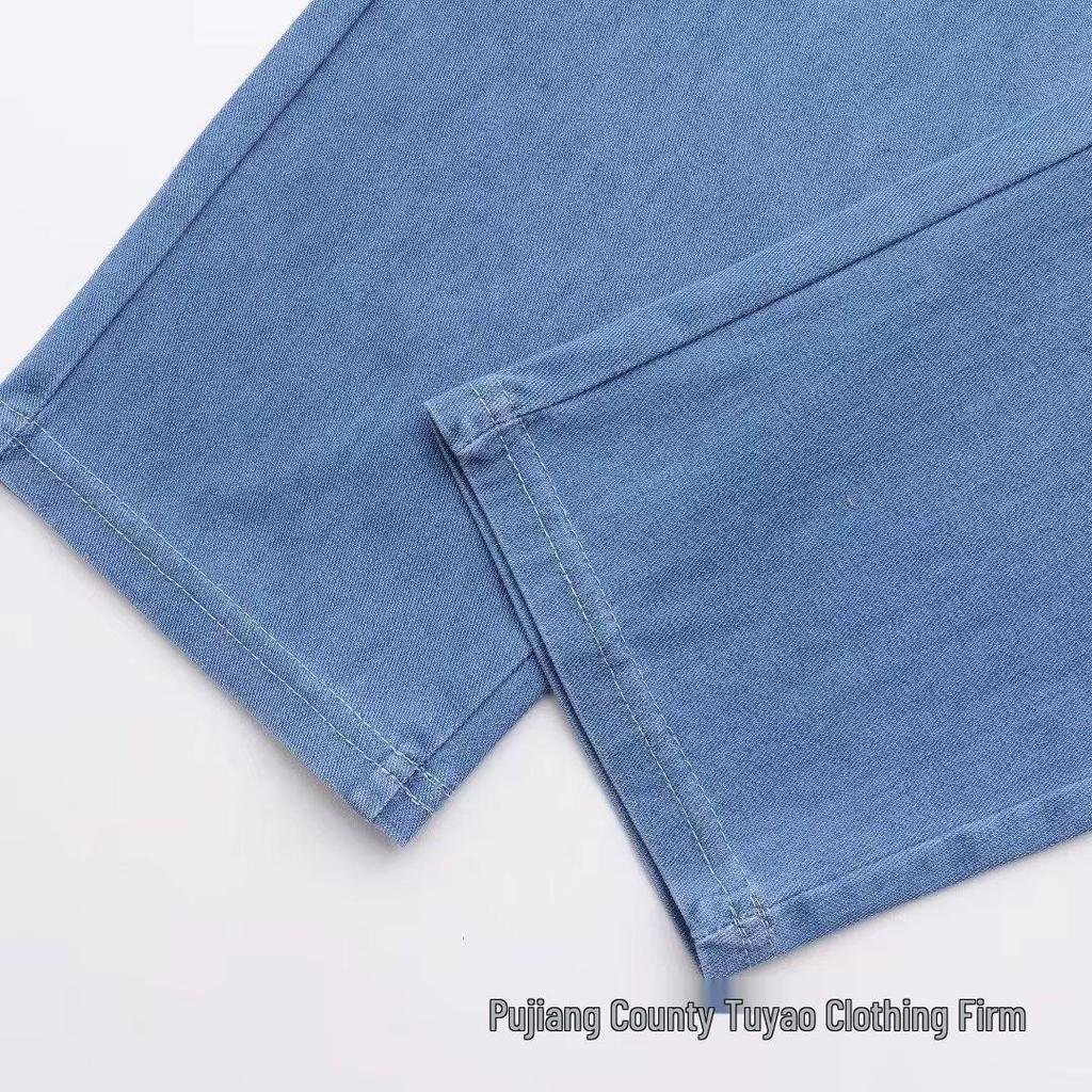 Women's Tencel Jeans - Summer 2026, Lightweight High Waist, Plus Size Ice Silk Wide Leg Pants