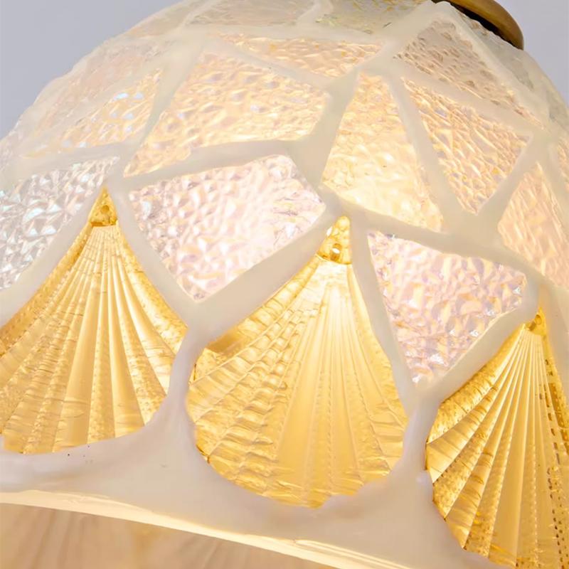 Glass Ceiling Chandelier Creative Sea Shell Lampshade Bedroom Bedside Hanging Lamp Interior Decoration Lighting Pendant Lights