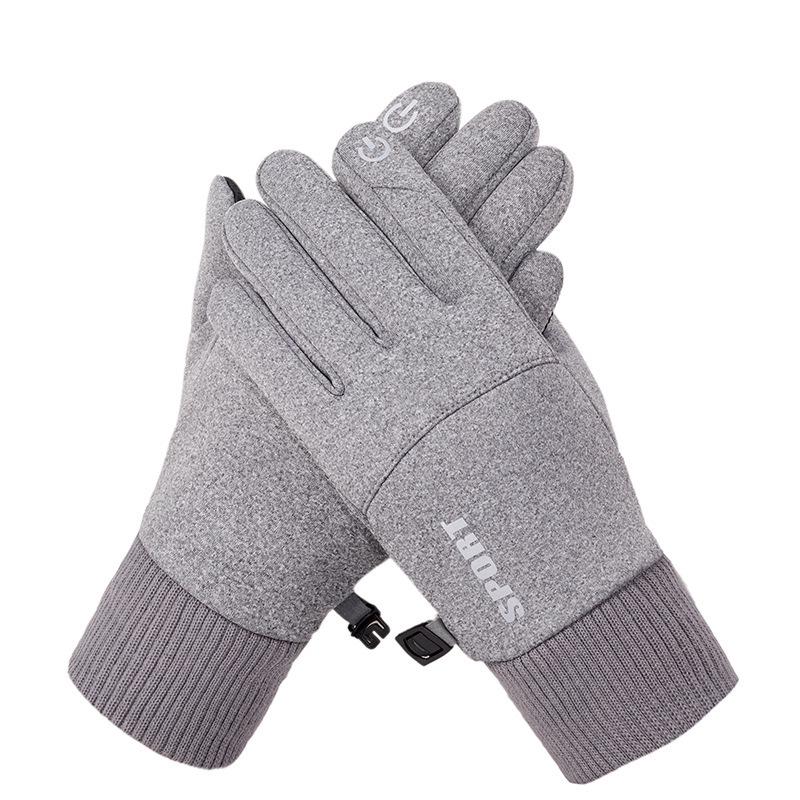 Men's Winter Touchscreen Cycling Gloves - Warm Velvet, Windproof & Waterproof for Outdoor and Electric Car Use