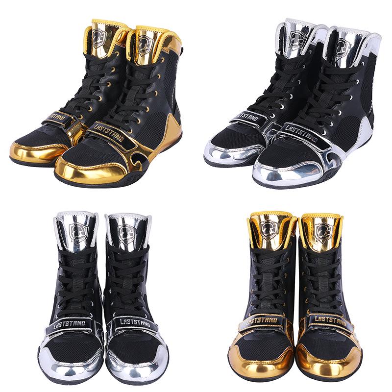 Zapatos Profesionales de Boxeo y Lucha Libre de Caña Alta - Transpirables, Antideslizantes para Hombres y Mujeres