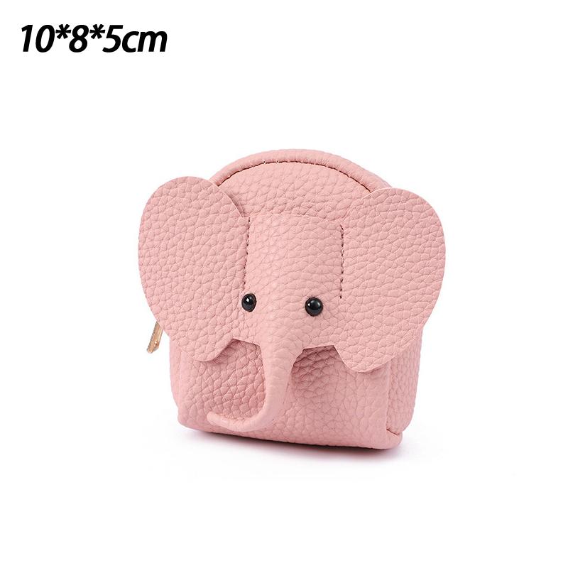 PU Leer Babyolifant Portemonneetje Dames Tas Hanger Creatieve Kaarthouder Opbergruimte Lippenstift Envelop Portemonnee met Rits