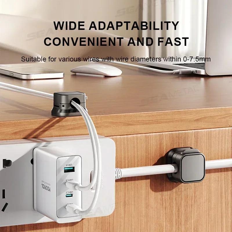 New 1/6/12PCS Magnetic Cable Clips Cable Management Wire Keeper Cable Organizer Under Desk Cable Smooth Adjustable Cord Holder