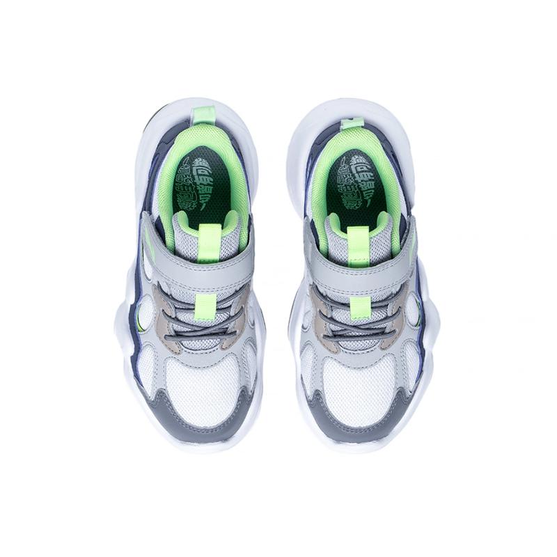Li Ning Kids Non-Slip Wear-Resistant Low-Top Running Shoes Kids Sneakers White Blue Gray YKNT010-5
