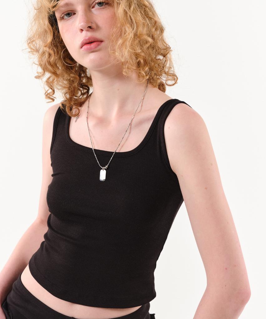 Podeowedeo Symbol Ribbed Sleeveless (Black)