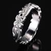 Huitan Fresh Style Flower Engraved Design Women Ring Elegant Party Wedding Accessories CopperColor/Gold Color Jewelry for Daily