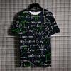 3D Printed Math Formula T-Shirt For Men Experiment Pattern T Shirts Summer Casual Short Sleeves Round Neck