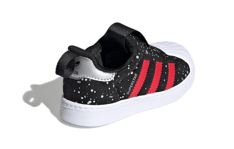 adidas Originals SUPERSTAR 360 Superstar Collection 360 I Breathable Low Top Toddler Shoes Black Red Infant And Toddler FV3435