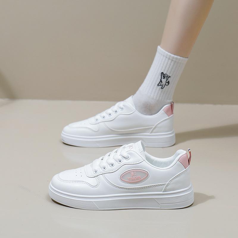 Női platform lélegző tornacipők divatos csúszásgátló futócipők hétköznapi könnyű fűzős fehér tornacipők PU bőr teniszcipők női