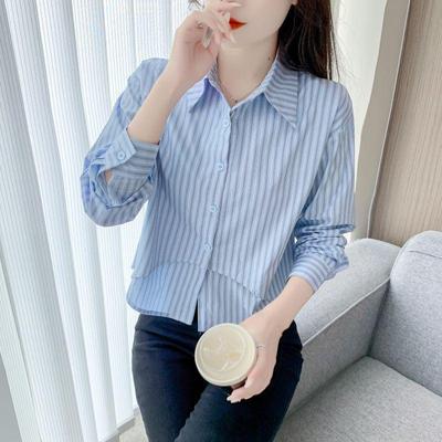2024 Women's Casual Striped Cotton Shirt - Spring/Autumn